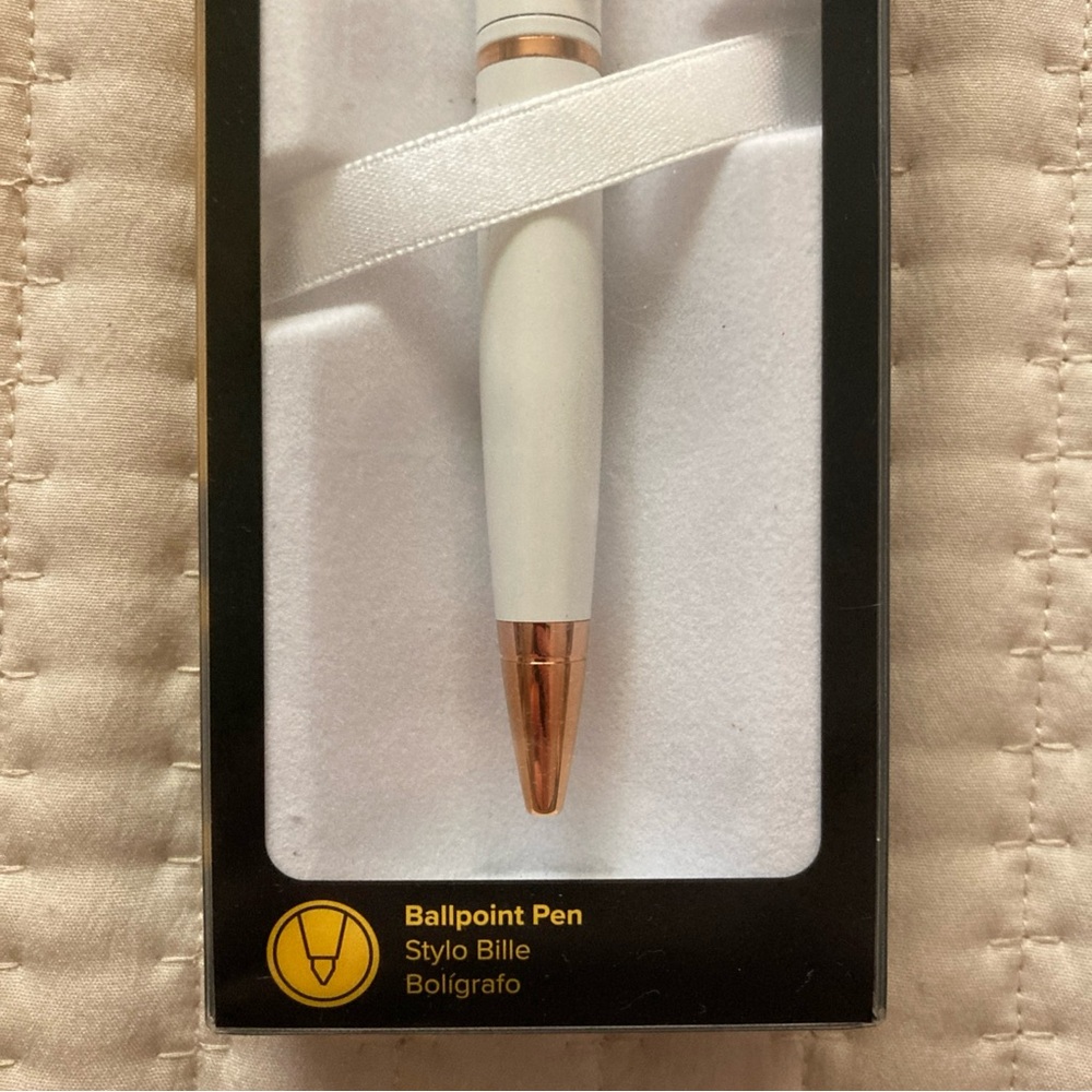 NEW Cross Calais Ballpoint Pen Pearlescent White Gold Trim AT011S-21 - Picture 3 of 9